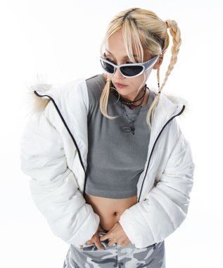 WEGO 【ユニセックス着用ITEM】2WAYシャイニーパファーフーディー