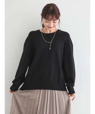 AMERICAN HOLIC バイパチ袖ボリュームニットプルオーバー　 Black