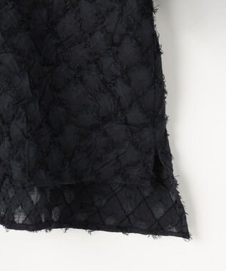 自由区 L 【セットアップ対応】ワッシャーカットジャカード ブラウス ミッドナイト