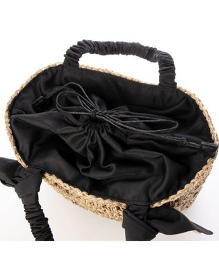 UNBILLION カシュカシュ cachecache / 下がりリボン切替編みトート ブラック