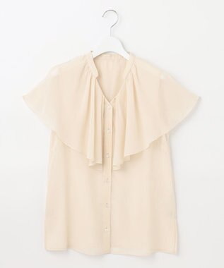 自由区 【洗える・XSサイズあり】キュプラコットンブロード ブラウス ベージュ系