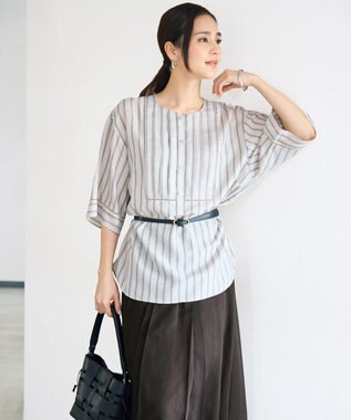 自由区 S 【カタログ掲載】オーガンジープリーツ スカート ブラウン