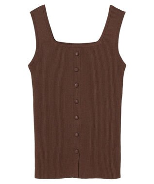 earth music&ecology リサイクルポリエステルブレンド２ＷＡＹタンクトップ Brown