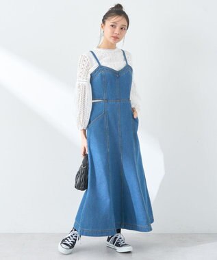 earth music&ecology サイドカットデニムキャミワンピース Indigo