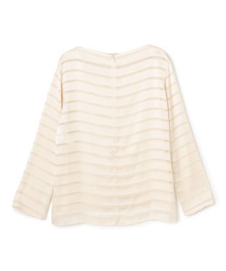 BEIGE， HAUYNITE / ボーダーシアー ボートネックブラウス Ecru