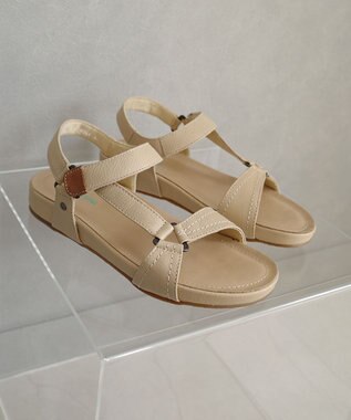 Pointer 天然皮革 本革ストラップサンダル ベージュ