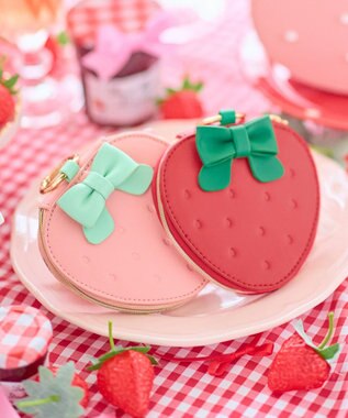 ANY KIDS 【Strawberry Collection】カラビナ付きいちごポーチ レッド