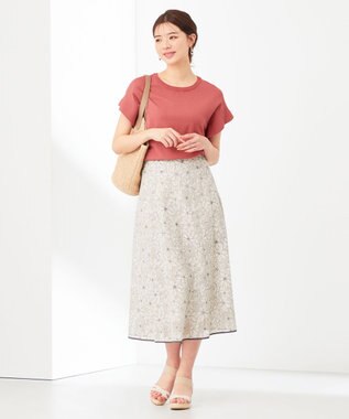 ANY SIS 【美人百花6月号掲載】フレンチスリーブニット Tシャツ テラコッタ