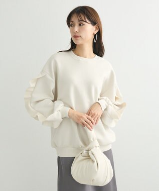 Green Parks ・ｓｗｉｎｇ　ｂｙ　フリルスリーブプルオーバー Off White