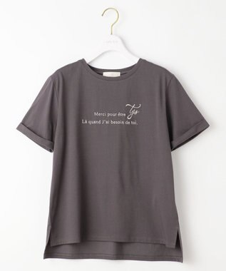 ANY SIS L ロゴ刺繍 Tシャツ スレート