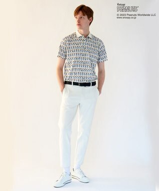 23区GOLF 【PEANUTS】【MEN】スヌーピーコラボ 総柄ポロシャツ ホワイト系5