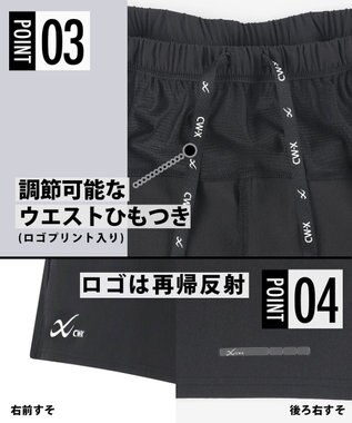 CW-X 【UNISEX】 CW-X ボトムス ランニングパンツ 2分丈 はっ水(本体) UVカット率90%以上(本体) ユニセックス DHR335 /ワコール ブラック