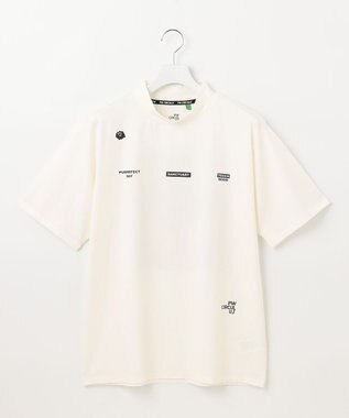 PW CIRCULUS 【MEN】アニマル フォト モックネック シャツ ホワイト系1