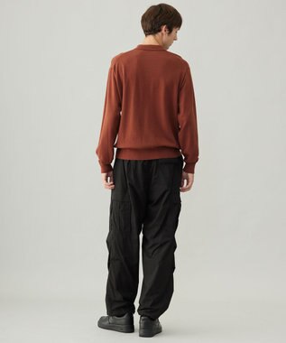 UNFILO MENS ライトウォーム ニットポロ ブラウン