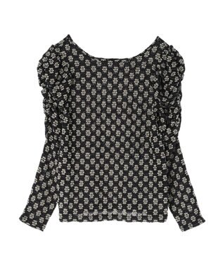 Green Parks ・Ｐｅｔｉｔ　Ｆｌｅｕｒ　フラワーレースプルオーバー White×Black