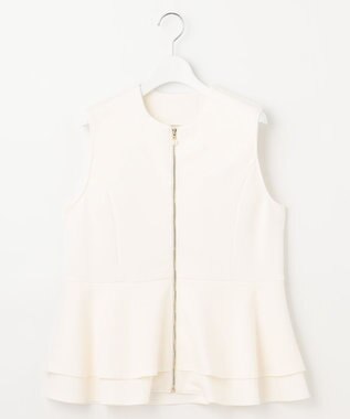 Feroux 【洗える】ペプラム ダンボールジレ アイボリー系