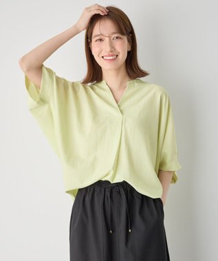 ANY L タックスリーブブラウス ライム