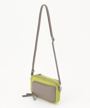 Y'SACCS ナイロン×リサイクルレザー　コンビマルチポシェット ライトグリーン