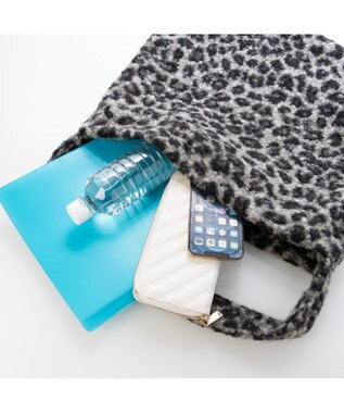 UNBILLION カシュカシュ cachecache / レオパードループツイードワンショルダートート GY