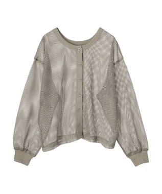 Green Parks ・ＥＬＥＮＣＡＲＥ　ＤＵＥ　２ｗａｙメッシュカーディガン Khaki