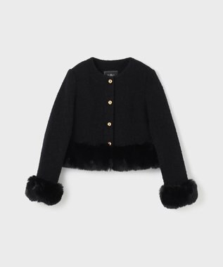 GRACE CONTINENTAL ツイードコンビジャケット ブラック