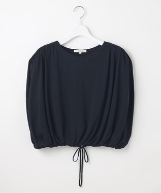 23区 S 【SLOW/一部店舗限定】ファインゲージ ギャザー Tシャツ ネイビー系