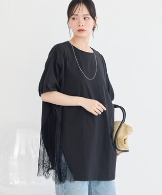 earth music&ecology アシメレースビッグTシャツ