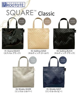 ROOTOTE 1056【ルートートの定番】LT.スクエア.クラシック-B 01：エナメル・ブラック