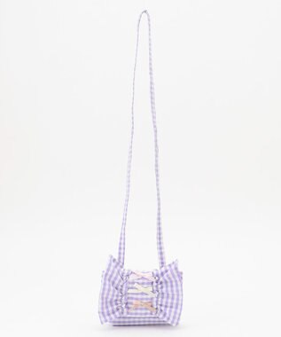 ANY KIDS フリルリボン 移動 ポケット ポシェット ラベンダーギンガム