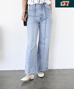 woadblue 【157】HW Semi Wide Flare TUCK Pants デニムパンツ
