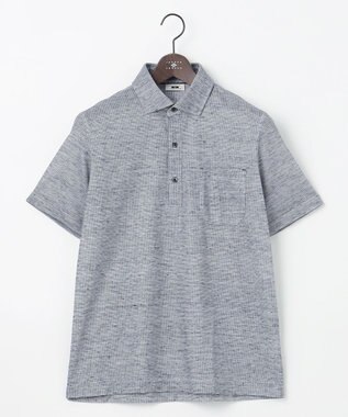 JOSEPH ABBOUD 【吸水速乾/軽量】リネンTOPピケ ポロシャツ ブルー系