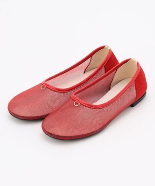 steppi メタル シースルー ラウンド パンプス レッド