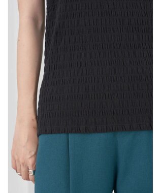 earth music&ecology シャーリングタンクトップ Black