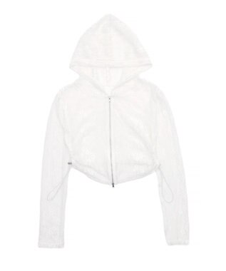 WEGO レースダブルジップパーカー ホワイト