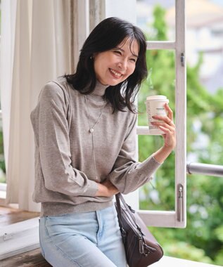 WEGO 【WEB限定/25年秋冬新作/洗濯OK/毛玉レス】タートルネックニット グレー