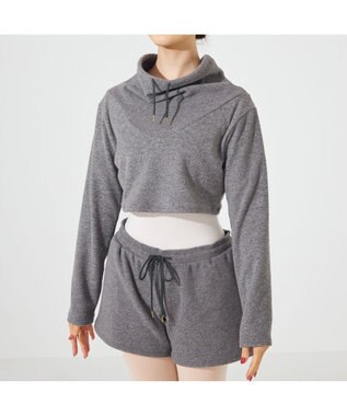 Chacott ハイネックショートトップ グレー杢