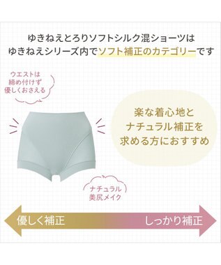 BRADELIS New York 【Yukine inc. 】ゆきねえとろりソフトシルク混ショーツ24 履き心地重視の補正ショーツ お腹すっぽり 響きにくい 快適 ミントグレー