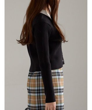 Te chichi ポロカラークロップトカーディガン ブラック