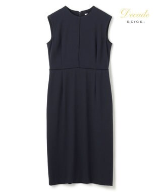 BEIGE， 【セットアップ対応】CINDY / 配色ライン クルーネックドレス Navy x Black