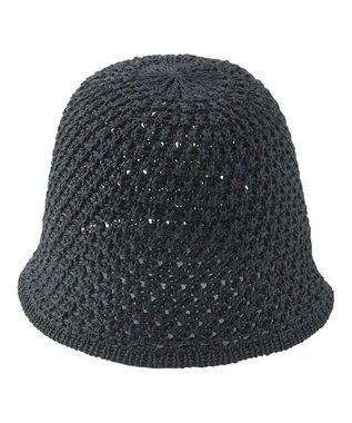 MOONBAT 【洗える】estaa 細編み ベルバケット ブラック