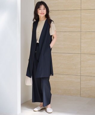 ANY 【ストレッチ/セットアップ可】イージィケアストレッチジレ ネイビー