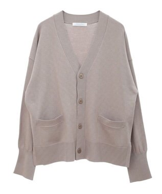 Green Parks 洗える　Ｖネックカーディガン Gray Beige