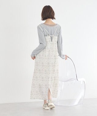earth music&ecology フラワーバッククロスキャミワンピース Ivory