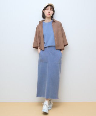 AMERICAN HOLIC DISCUS 加工裏毛ナロースカート Blue