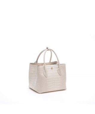 A.D.M.J. 【牛革】クロコ型押しキューブトート21cm(ショルダーストラップ付) アボィオ