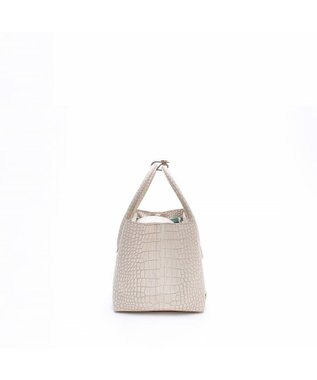 A.D.M.J. 【牛革】クロコ型押しキューブトート21cm(ショルダーストラップ付) アボィオ