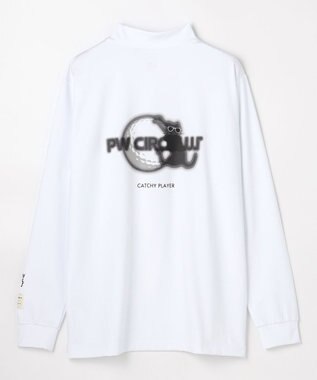 PW CIRCULUS 【吸水速乾 /  UV遮蔽率99.9% UVカット / ストレッチ】【MEN】アニマルグラフィックロングスリーブモックT  ゴルフ ホワイト系1