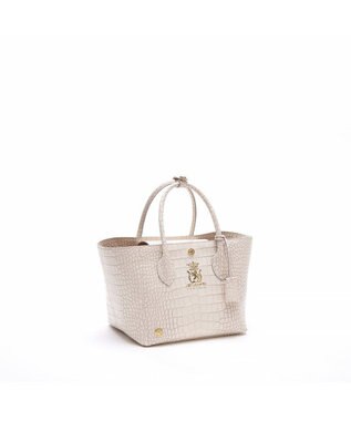 A.D.M.J. 【牛革】クロコ型押しキューブトート21cm(ショルダーストラップ付) アボィオ