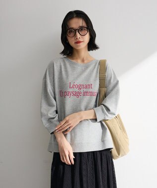 Green Parks 七分袖ロゴ裏毛プルオーバー Gray Mixture