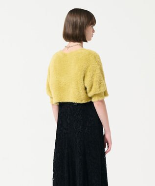 GRACE CONTINENTAL フェザースリーブニットカーディガン イエロー